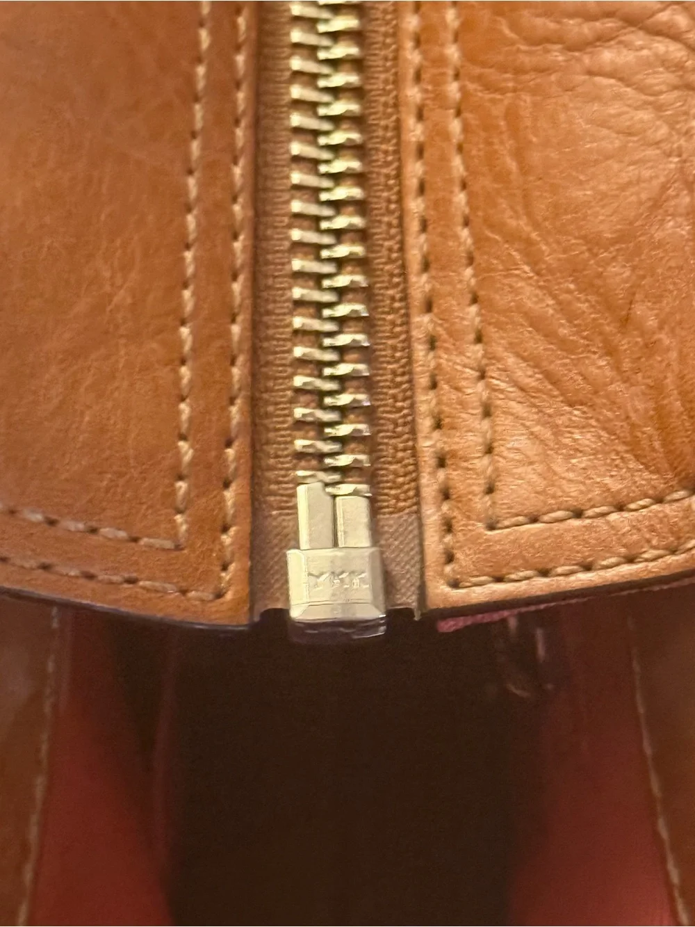 Coach Red Tweed and Brown Leather Top-Handle Satchel - Picture 12 of 15